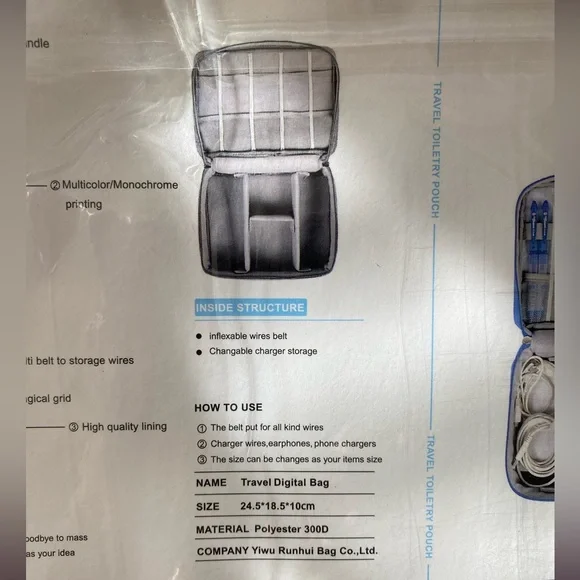 🌺 Electronic travel bag storage. New never out of wrapping. Black Available - Picture 7 of 7